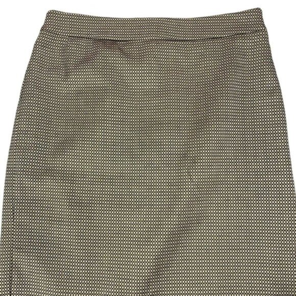 ANN TAYLOR Shimmer Jacquard Pencil Skirt Sz 6 Gold Black - Picture 4 of 8